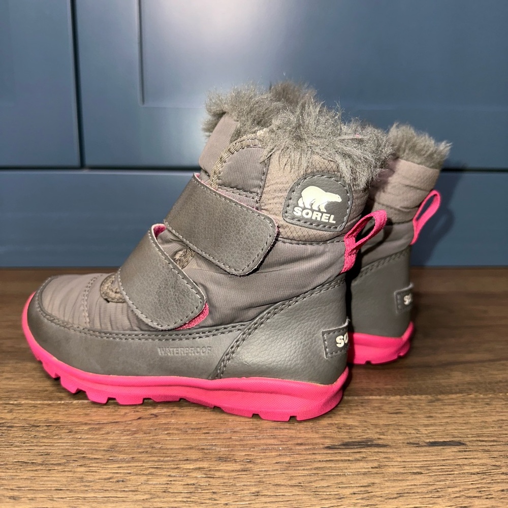 Sorel Kids' Waterproof Boots - Gray and Pink